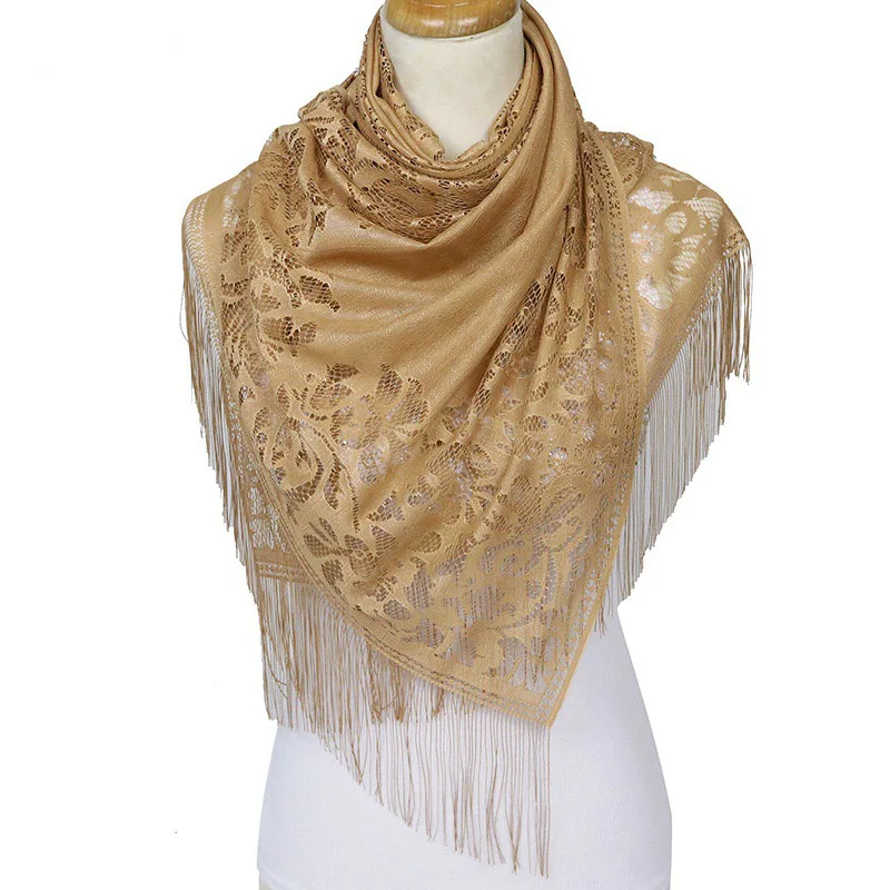 Женские кружевные шарфы RUNMEIFA элегантные шали на весну и осень бесплатная