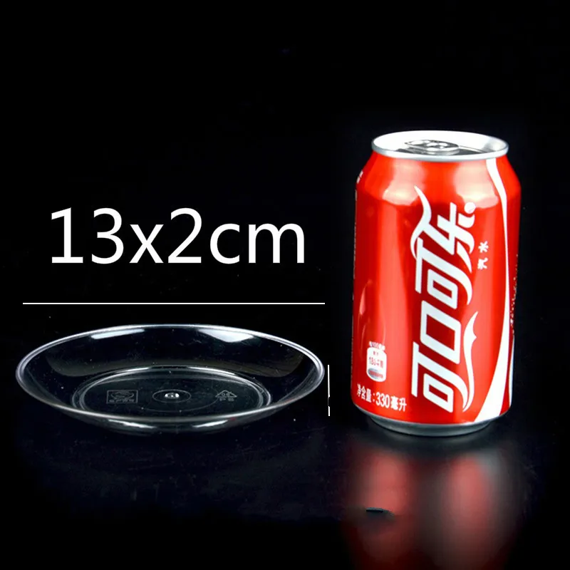 50 Pcs 13x2cm Clear Plastic Cake Plate Disposable Small Plastic Plates For Kids Wedding Party Baby Dessert Disposable Tableware