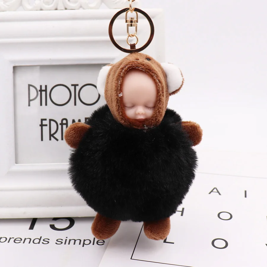 Брелок для ключей с помпоном из кроличьего меха 1 шт. | Украшения и аксессуары