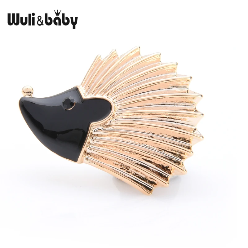 Wuli&ampbaby Cute Black Hedgehog Brooches Women Girls' Alloy Animal Collar Pins | Украшения и аксессуары
