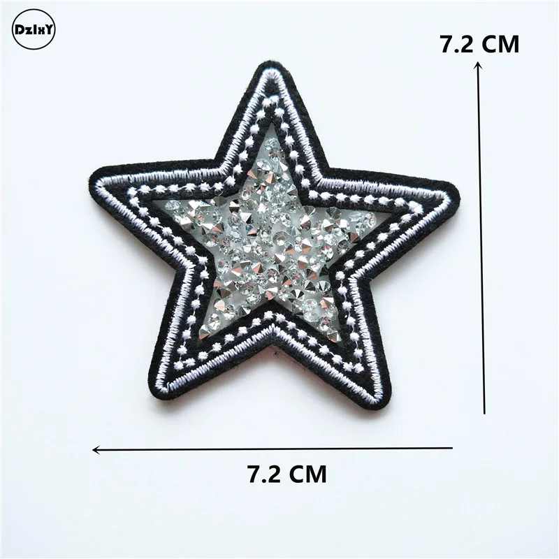 1 PCS NN1 1 шт. Горячая бурения звезда вышитые патчи железа на патчи для одежды DIY полосатая одежда наклейки пользовательские значки 7,2 см@ NN1 - Цвет: 1 PCS NN1