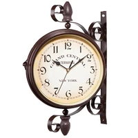 hot new watch clock wall clock european retro style innovative fashion double sided modern design industrial age style room art