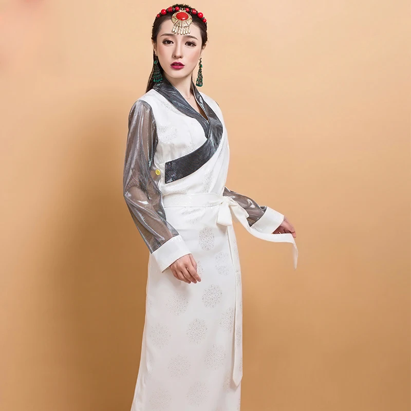 Traditional Tibetan Women Clothing Nepal Tibet Tourist costumes New Bora Ando Tibetan Long Robe Ethnic style Lhasa Gown Dress
