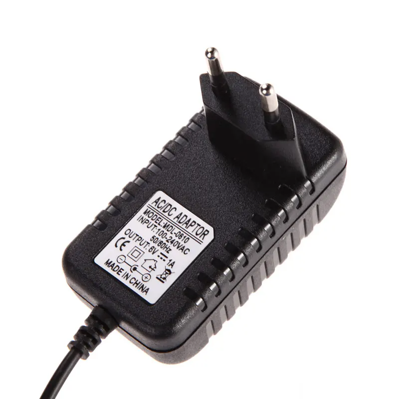 AC 100-240V конвертер адаптер DC 5 5x2 мм 6В 1A 1000mA зарядное устройство с европейской