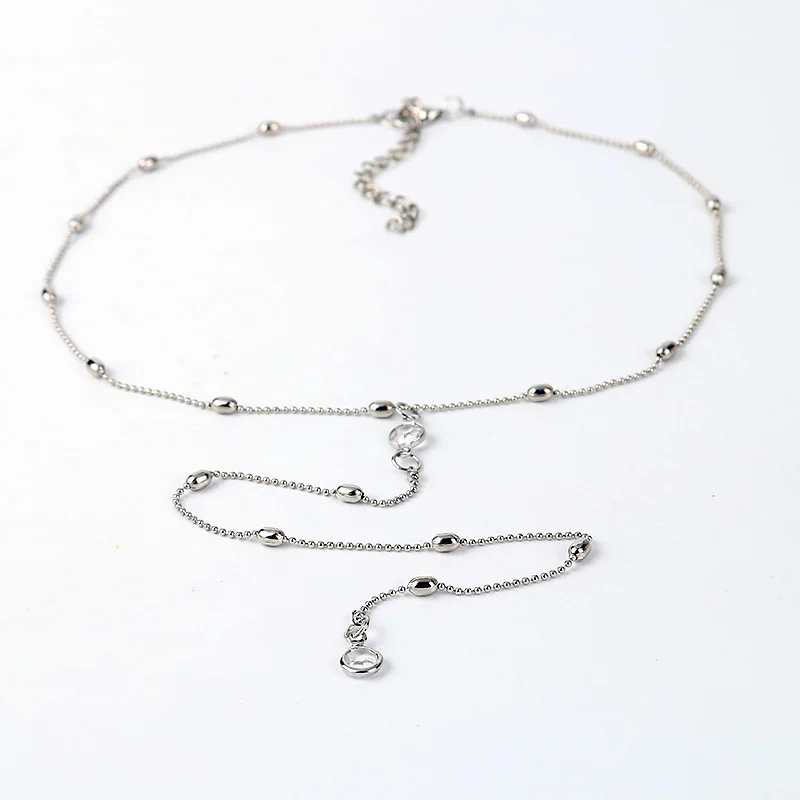 Silver LWONG нежное серебряное Золотое колье из бисера, колье Y, Изящные Простые чокеры, длинное ожерелье Lariat, ювелирные изделия - Окраска металла: Silver