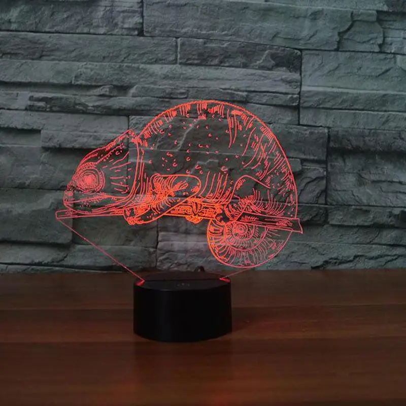 Ночник для спальни подарок хамелеон Led креативный 3d ночник милый мультфильм