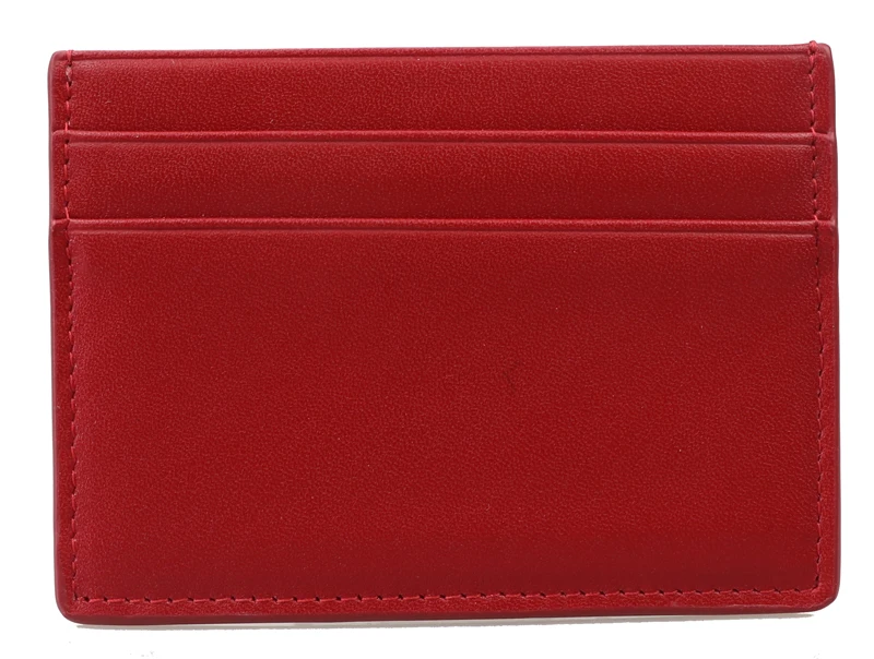 Модный красный чехол из гладкой телячьей кожи с 4 отделениями для карт и