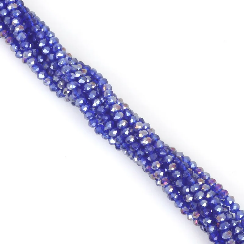 Dark Blue AB 2 мм 3 мм 4 мм 6 мм 8 мм Rondelle Австрийские граненые Хрустальные стеклянные бусины Круглые свободные бусины для изготовления ювелирных изделий - Цвет: Dark Blue AB