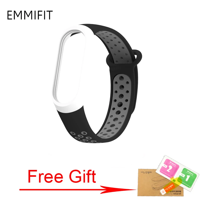 Black gray Спортивный ремешок mi Band 4 для Xiaomi mi band 4 ремешок на запястье спортивный силиконовый браслет band 3 Смарт-часы браслет Xiaomi mi ремешок 4 ремешка - Цвет: Black gray