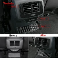 tonlinker interior car back air vent cover stickers for volkswagen t roc 2018 19 car styling 1 pcs stainless steel cover sticker