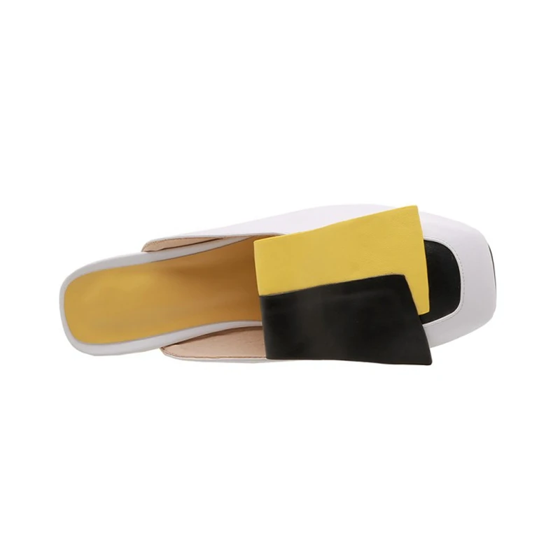 ?? 奪う猫 2019 スリップサンダルブロックヒールウェディングミュールエレガントなオフィス靴ビッグサイズ 44 45 パーティースライドスリッパに反転フロップ