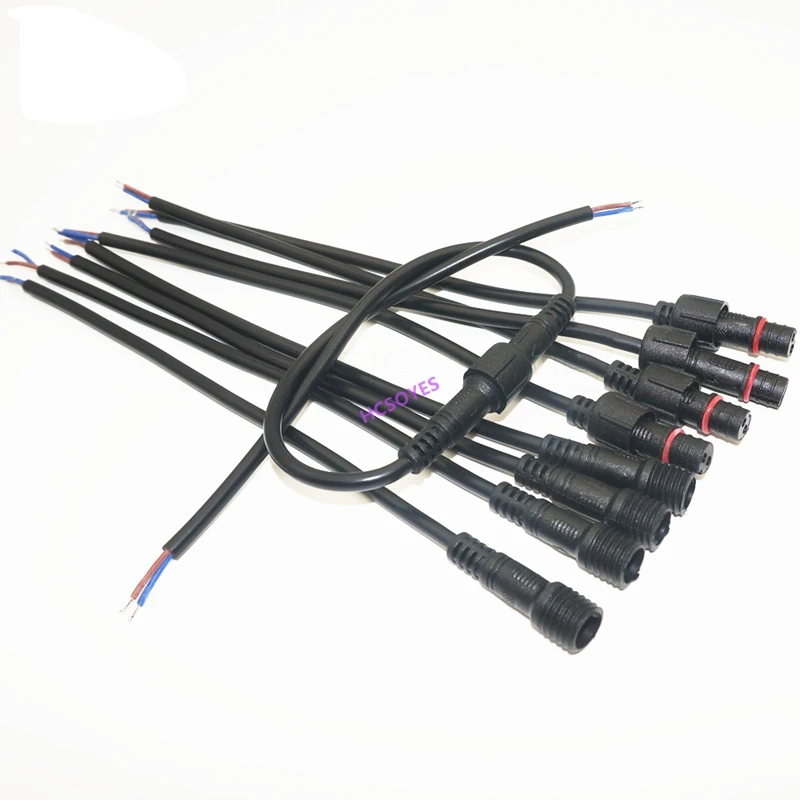 5 пар 2 pin/3 pin/4 pin/5 pin водонепроницаемый разъем с проводом кабель IP68 женский и мужской штекер 2X0,3(мм2) черный белый
