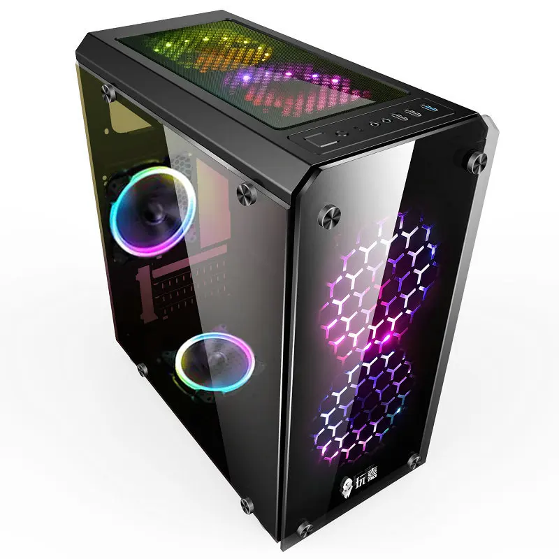 386x180x386 мм мини ATX игровой компьютер PC корпус материнская рама полнобоковое прозрачное закаленное стекло RGB водяное охлаждение шасси