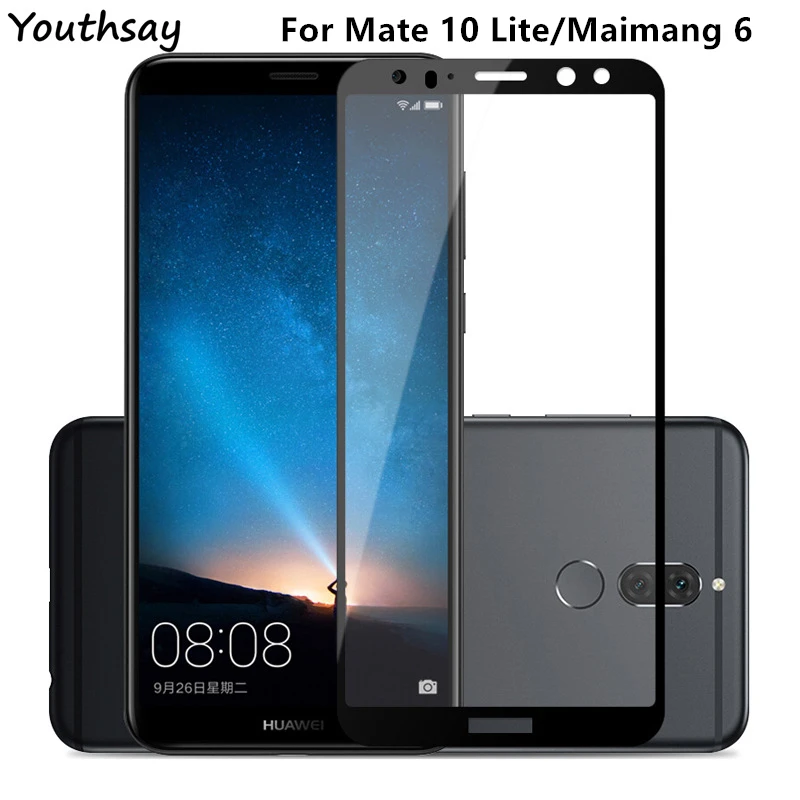 1 шт. 2.5D полное клеевое покрытие стекло для Huawei Mate 10 Lite Защитная пленка экрана Huawey |