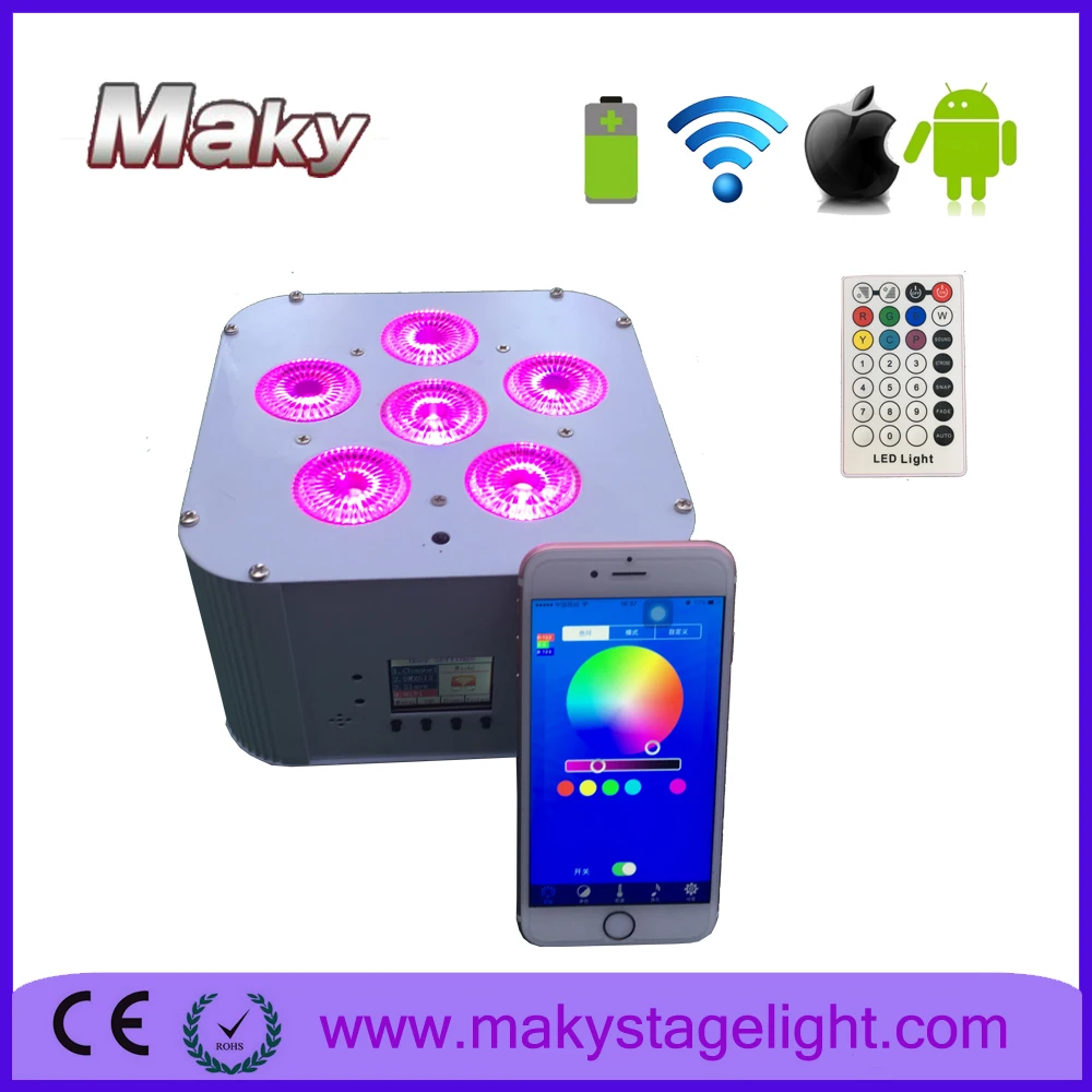 Лидер продаж! DJ освещение беспроводной со светодиодной подсветкой RGBWAUV