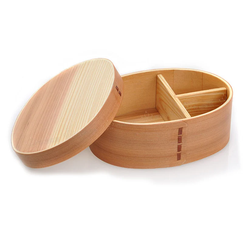 Wood color single Unibird 1 шт. двойной Ланч-бокс из натурального дерева в японском стиле, деревянный Ланч-бокс для суши-бенто для детей, школьный контейнер для еды, Прямая поставка - Цвет: Wood color single