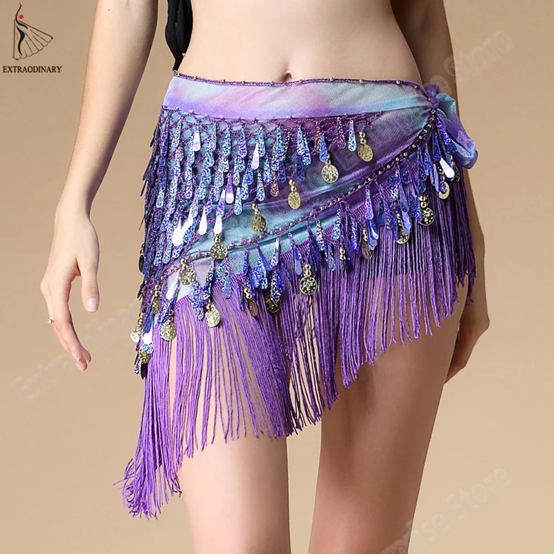 Новый женский платок для восточных танцев Bellydance треугольный с кисточками