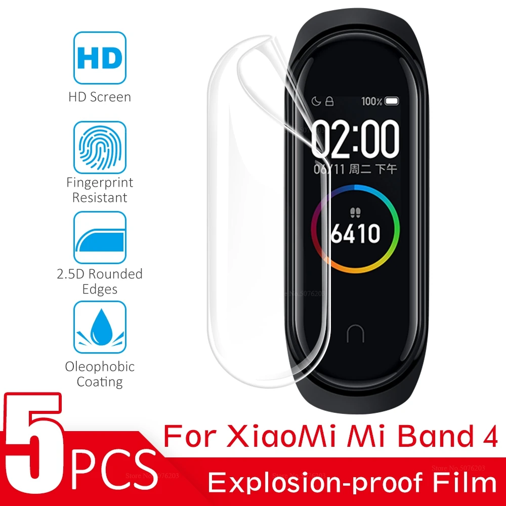 5 шт. Защитная пленка для экрана Xiaomi mi Band 4 мягкая band4 взрывозащищенное не