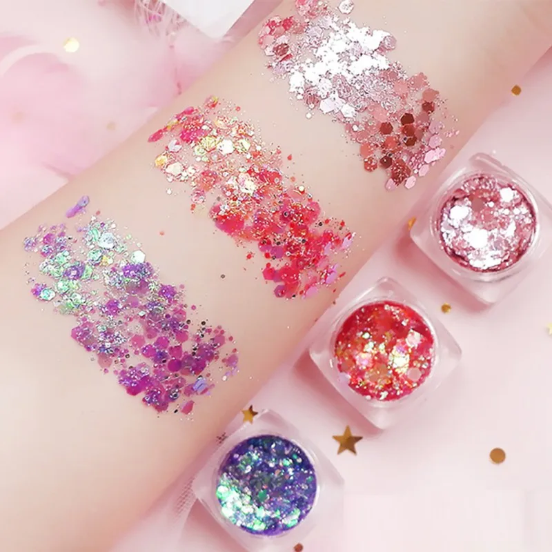 Блестящие глаза для волос вечеринок блестящее сердце художественные Татуировки