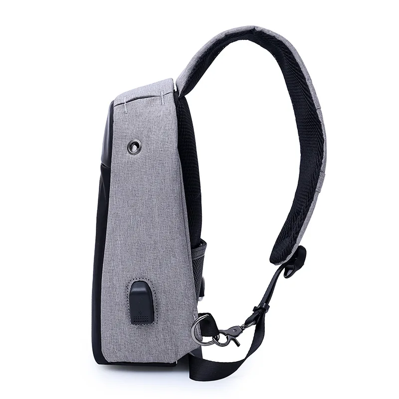 Мужская сумка через плечо с защитой от кражи и зарядкой USB женская