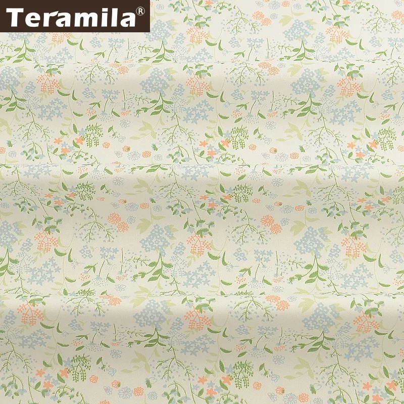 Teramila 100% хлопчатобумажная саржевая ткань с принтом цветов для шитья сделай сам