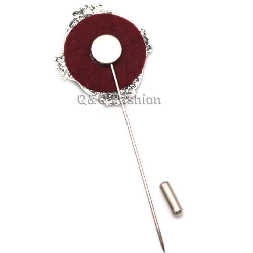 Мужская винтажная серебряная черная с кристаллами вырезом нагрудный платок