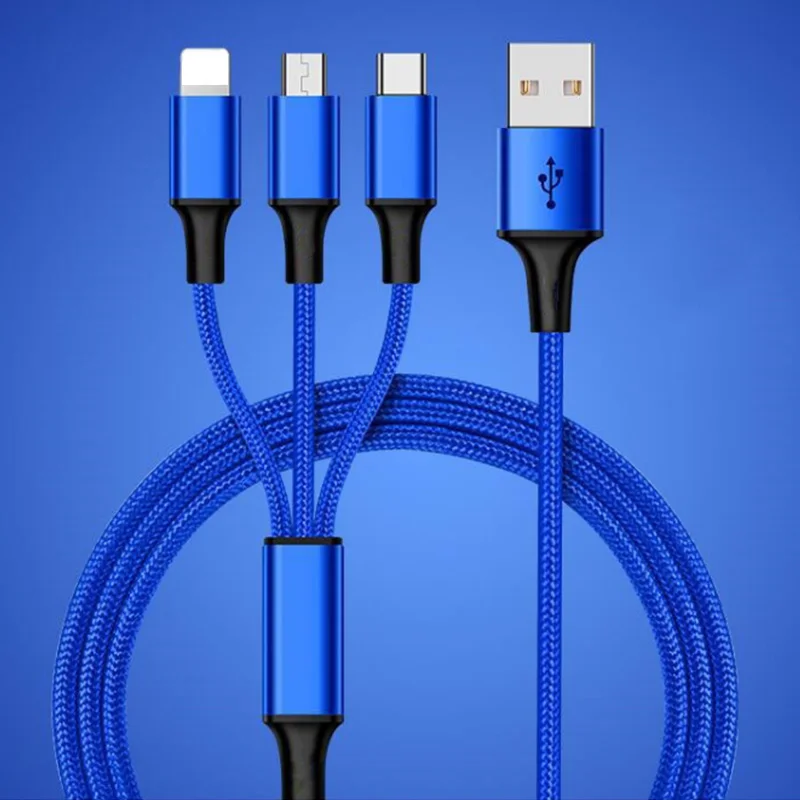 USB кабель для iPhone XS X 8 7 6 зарядное устройство 3 в 1 Micro Android TypeC кабели мобильных