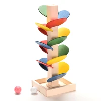 colorful tree marble ball run track building blocks kids wood game toys children learning educational diy wooden toys gifts