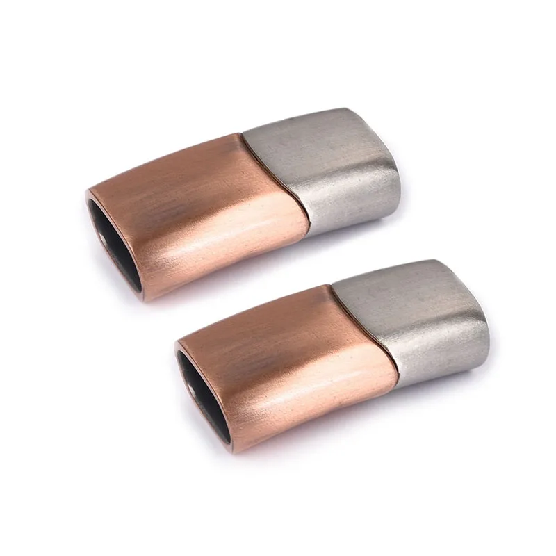 Matte Two Color Jiayiqi 2 шт./компл. магнитные застежки Нержавеющая сталь разъемы для браслет "сделай сам" для изготовления ювелирных изделий, Компоненты выводы - Цвет: Matte Two Color