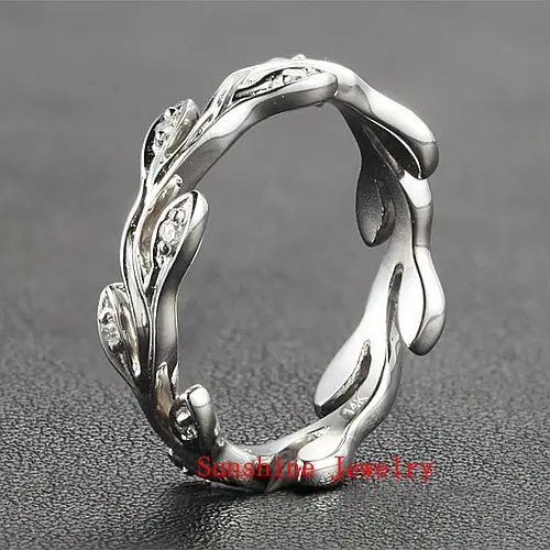 Full Eternity VINE Solid 14k White Gold Natural Diamond Engagement Wedding Band Ring | Украшения и аксессуары