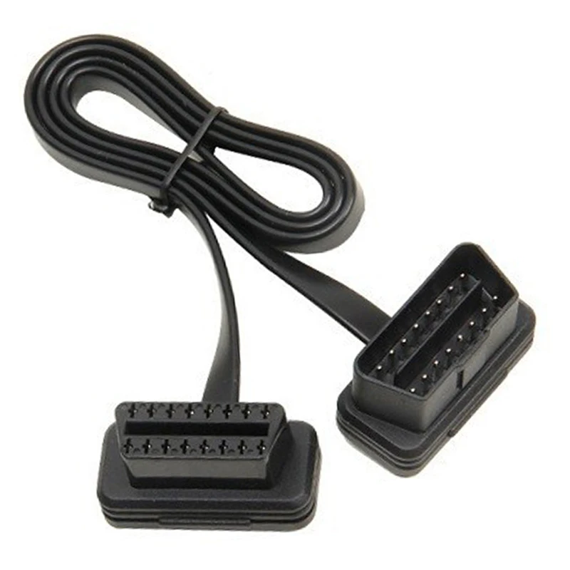 

60CM Flat Thin As Noodle Cable OBD OBD2 OBDII 16Pin Male to Female Diagnostic Tool ELM 327 Extension Connector Cables