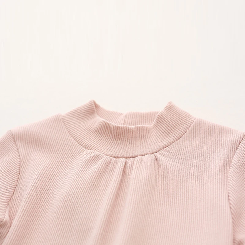 4-14Yrs Teenger Girl Dress Autumn Kids High Collar Pleated Lotus leaf Long-sleeves knitting Long Winter Dresses Pink/Black | Детская