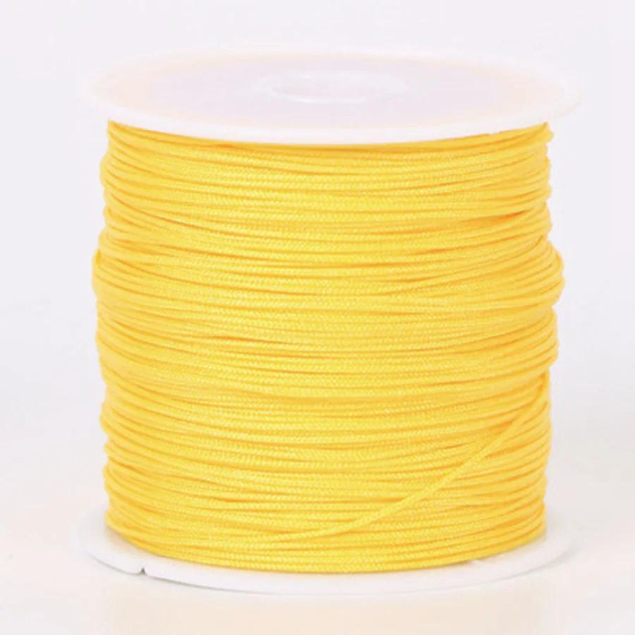 yellow 0,8 мм металлическая пряжа вощеный хлопковый шнур браслет Веревка DIY вощеная нить веревка шнур ремешок Ожерелье Веревка бисер DIY Изготовление ювелирных изделий - Цвет: yellow