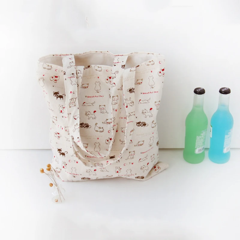 Youda милые холщовые сумки с кошкой Портативная сумка в консервативном стиле