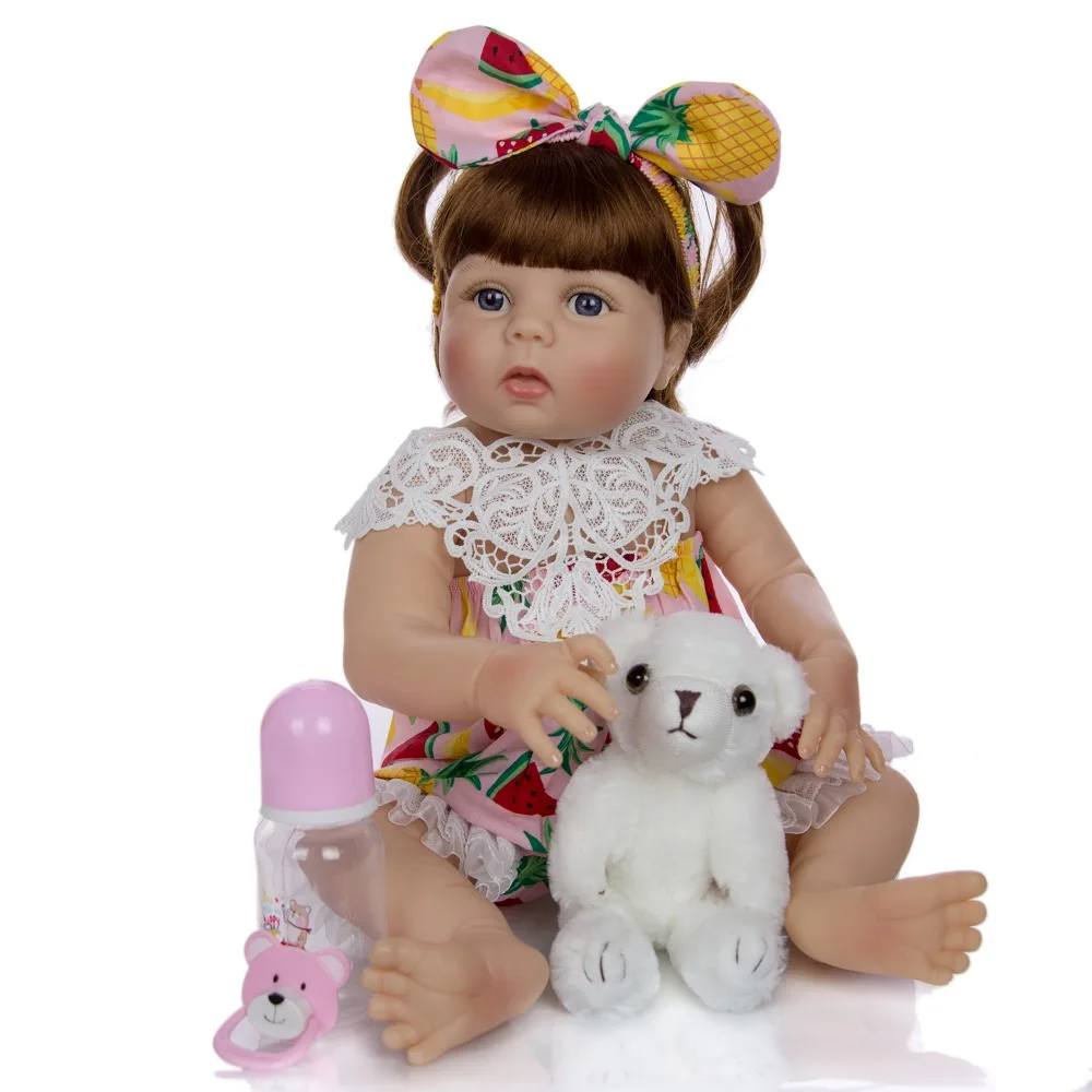 Игрушки для виниловой ванны bebe Кукла reborn girl с желтой детской летней одеждой
