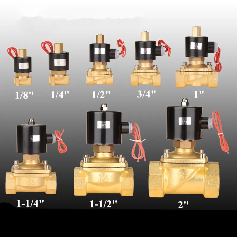 220 В AC G1/8 &quotN/O латунь Электрический электромагнитный Клапан вода газ воздух