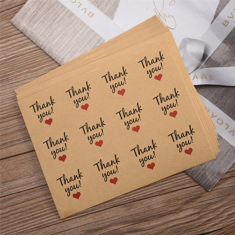 120 шт конфетные бумажные бирки/Спасибо вы любите самоклеющиеся наклейки крафт