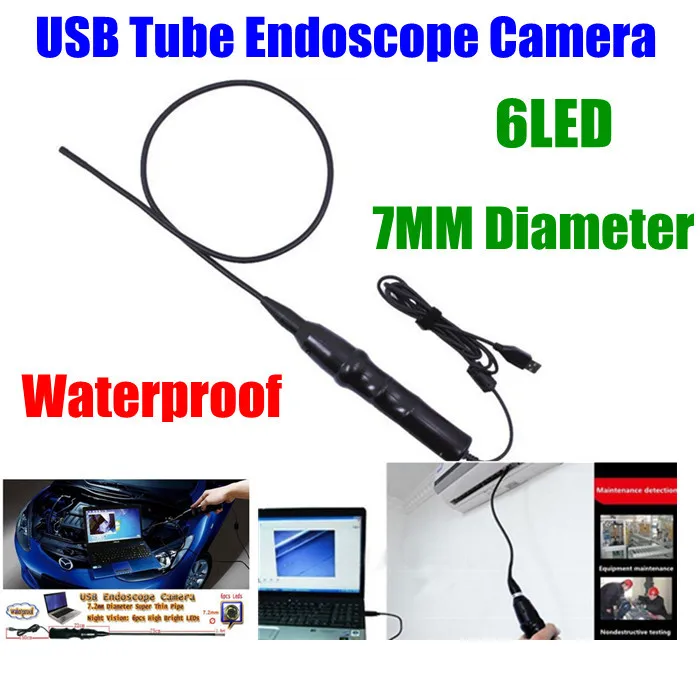 6 светодиодов ночного видения 7 мм Диаметр водонепроницаемый USB Труба инспекции