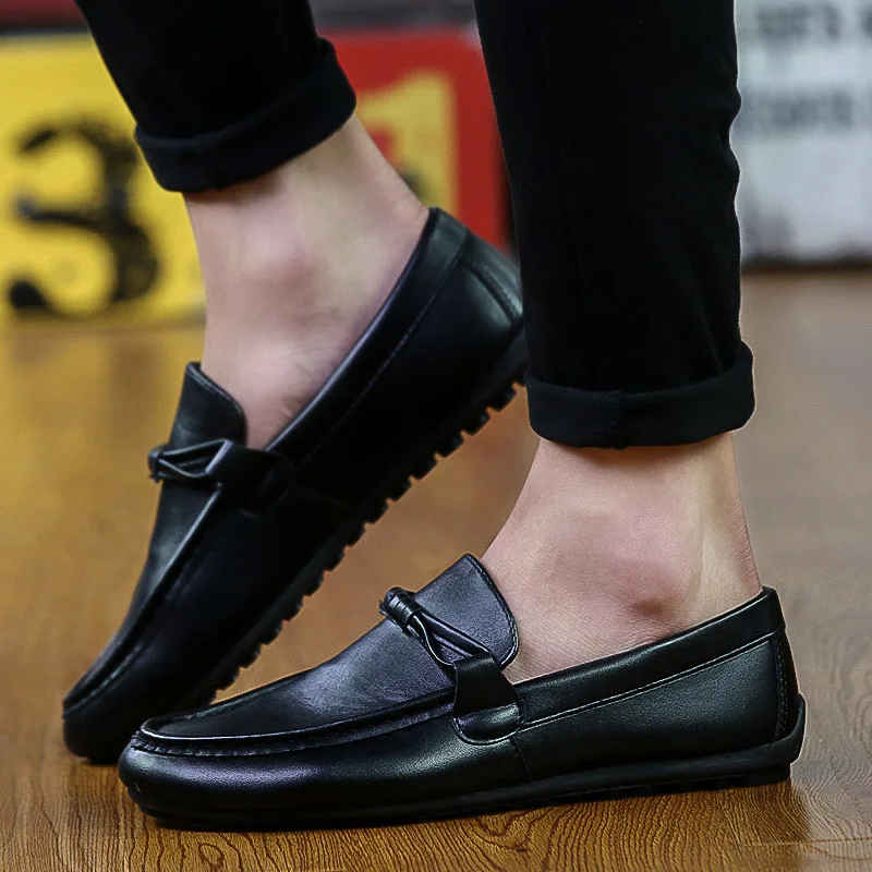 2018 г. Новая летняя/Осенняя мужская обувь дышащая повседневная модная кожаная