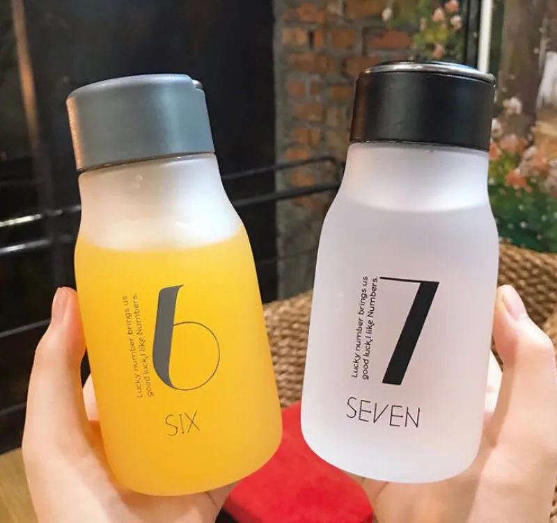 Портативная симпатичная пластиковая бутылка для воды 300 мл матовые бутылки