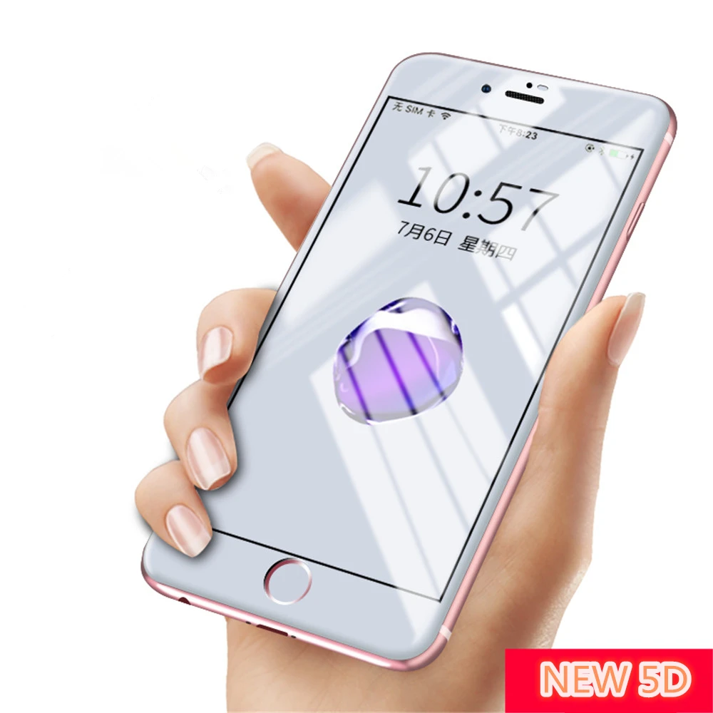 IMIDO 2 шт 5D закаленное стекло с круглыми закругленными краями для iPhone 6 6s 7 8 Plus