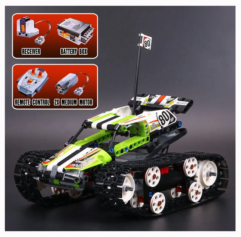 20033 Technic серия совместима с 42065 RC трек дистанционного управления гоночный автомобиль набор Дети строительные блоки кирпичи подарок