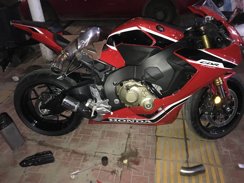 Слипоны CBR1000RR мотоцикл выхлопной наконечник выхлопная труба из углеродного волокна крышка весь комплект трубы для- Honda CBR1000RR