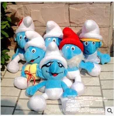 free shipping retail high quality Wholesale baby DOLL The elves papa Smurfette Clumsy Plush Toys with suction cups 6design | Игрушки и
