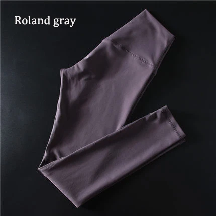 Roland Gray Супер мягкие обнаженные штаны для йоги и фитнеса для женщин 4-Way эластичные спортивные лосины анти-пот высокая Талия тренажерный зал Спортивные Леггинсы - Цвет: Roland Gray