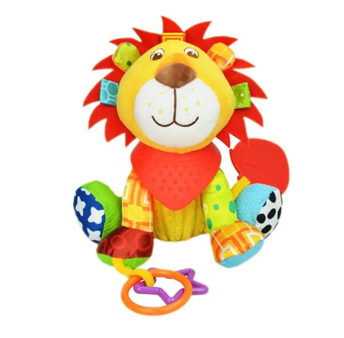 Lion 1 шт. Sozzy Многофункциональный Игрушки для маленьких детей погремушки Mobiles Мягкий Хлопок Младенческая коляски коляска автомобиль кровать погремушки висит животных плюшевые Игрушечные лошадки - Цвет: Lion