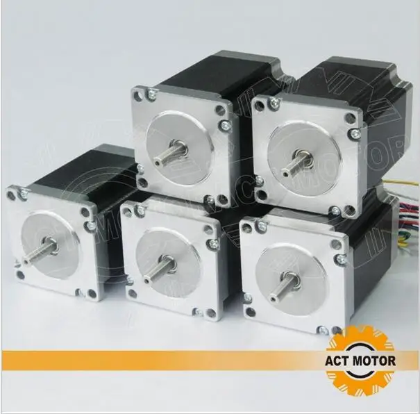 

ACT двигатель 5 шт. Nema23 шаговый двигатель 23HS8630B двойной вал 6-Lead 270oz-in 76 мм 3.0A CE ISO ROHS гравировальный лазерный станок