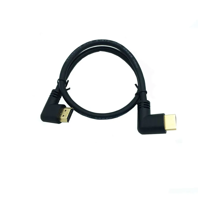 

HDTV 2.0 Male to HDMI-compatible Right Left Angled Elbow Male extension Cable 15cm 50cm 1m, HD 2.0V angle cable 4K*2K @60HZ