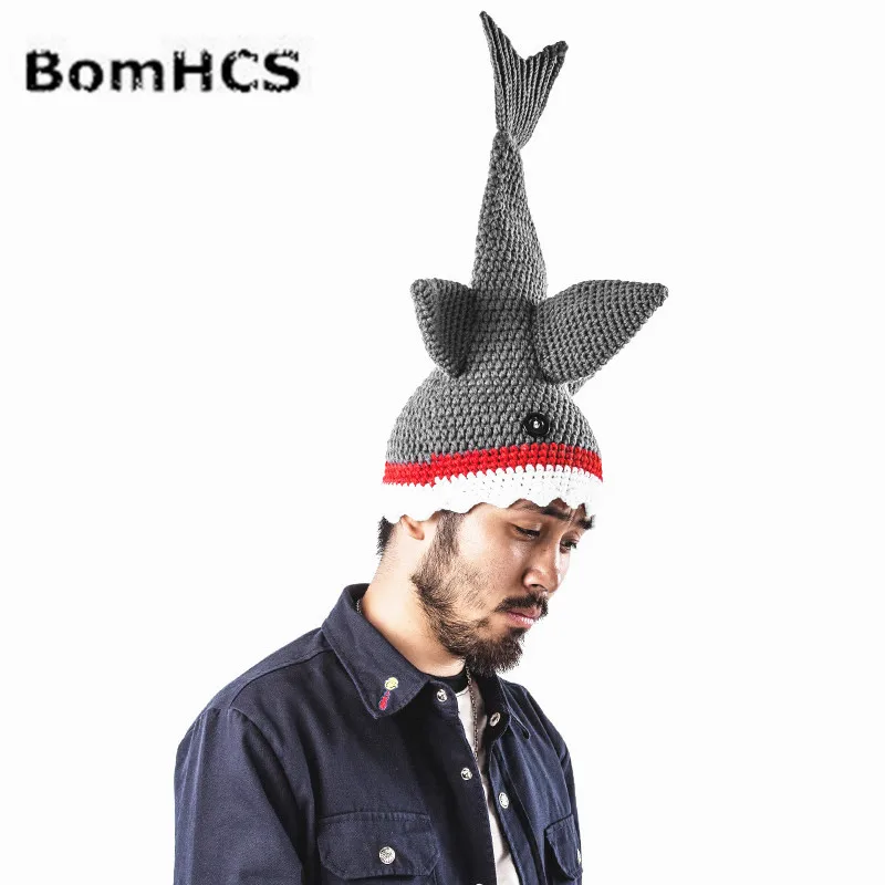 BomHCS Новинка шапка ручной работы вязаная мужская зимняя теплая подарок на