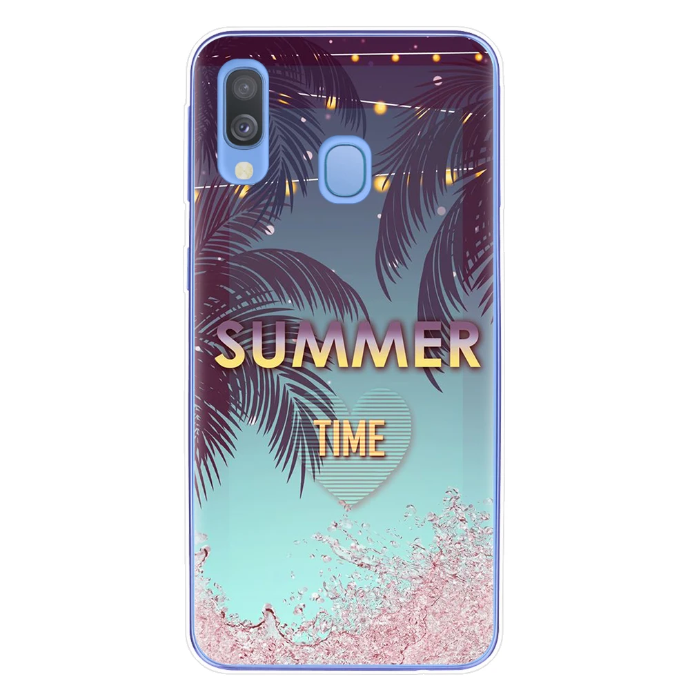 Чехлы с летними пейзажами для Samsung Galaxy A7 A9 A6 A8 Plus 2018 A10 A20 A30 A40 A50 A70 мягкий
